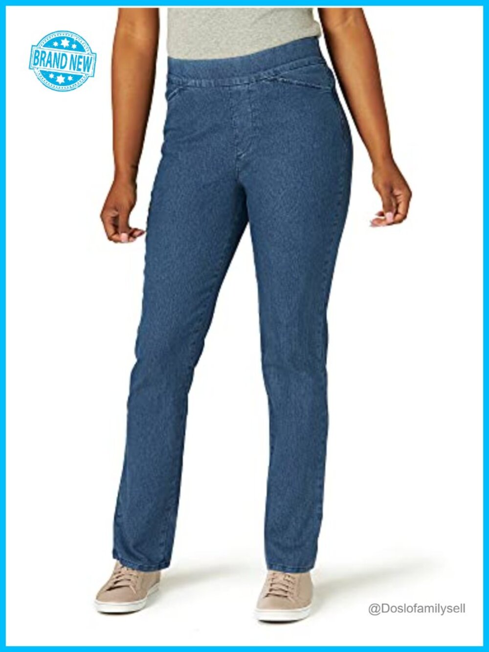 Pull-On Skinny Jeans Stretch Denim Elastic Waist Comfort Casual